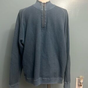 Tommy Bahama men’s XL blue half zip sweater 100% cotton